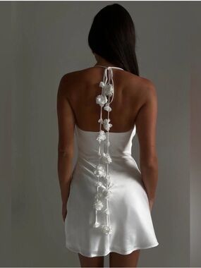 NWT MESHKI Rose Halter Mini Dress